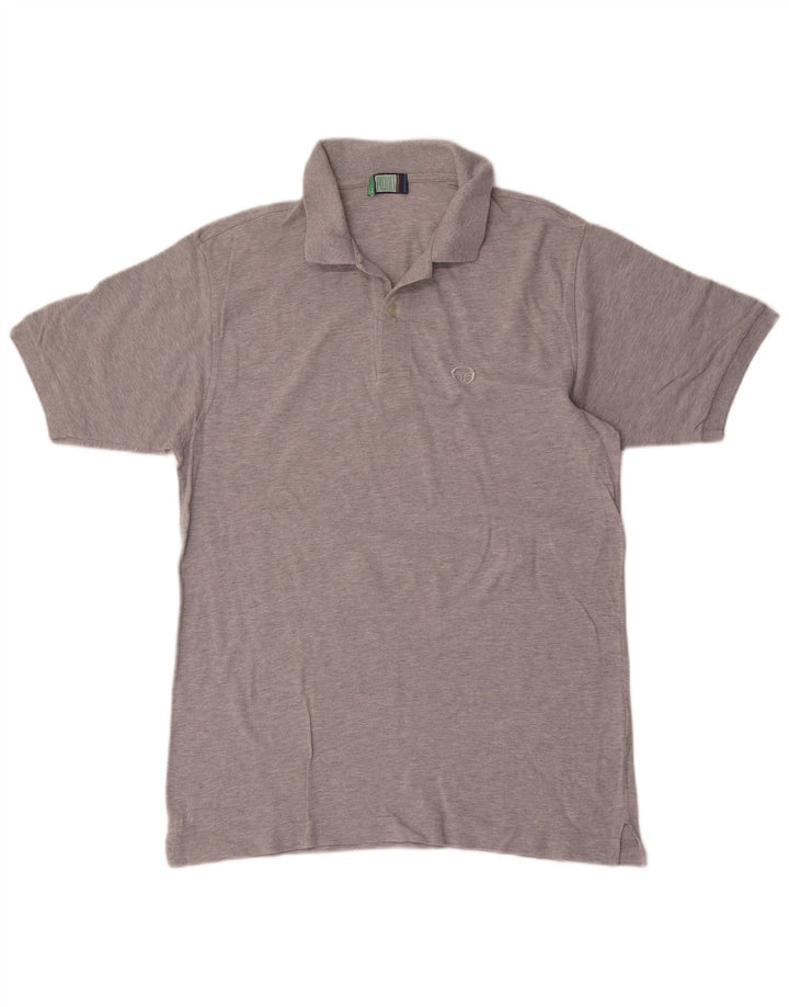 Sergio Tacchini Mens Polo Shirt IT 52 Large Grey Cotton