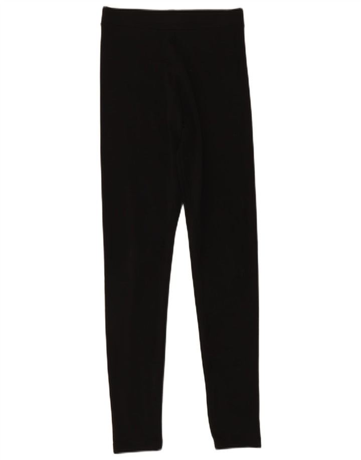 ADIDAS Womens Graphic Leggings UK 10 Small Black Polyester