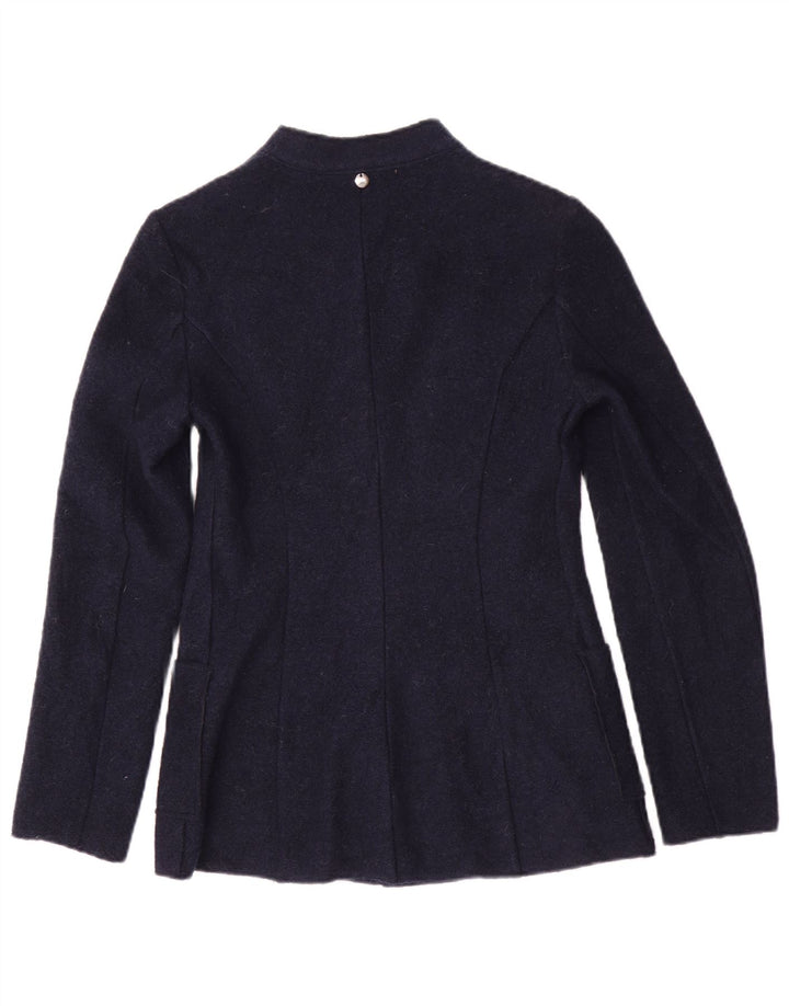 Benetton Dame 2 Button Blazer Jacket UK 6 XS Navy Blue Polyester