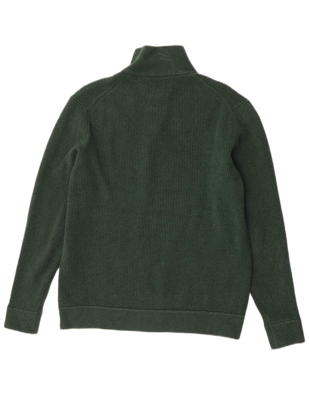 Marks & Spencer Mens Zip Neck Jumper Sweater Large Green Polyester