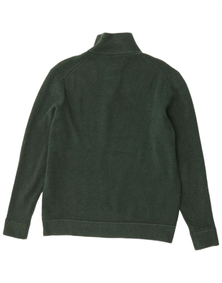 Marks & Spencer Mens Zip Neck Jumper Sweater Large Green Polyester