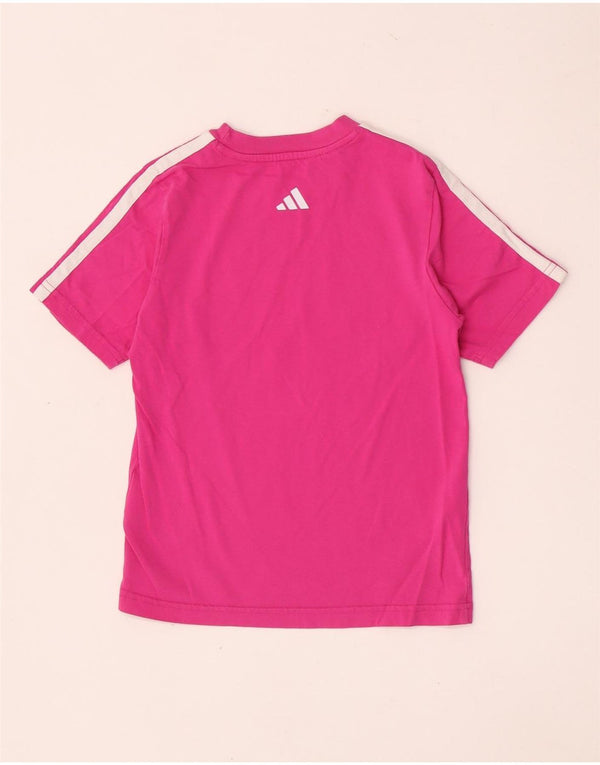 T-shirt grafica regolare per bambina Adidas 7-8 anni in cotone rosa