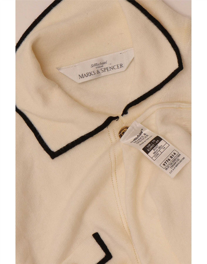 Marks & Spencer Womens St. Michael Cardigan Sweater UK 16 Large Off White