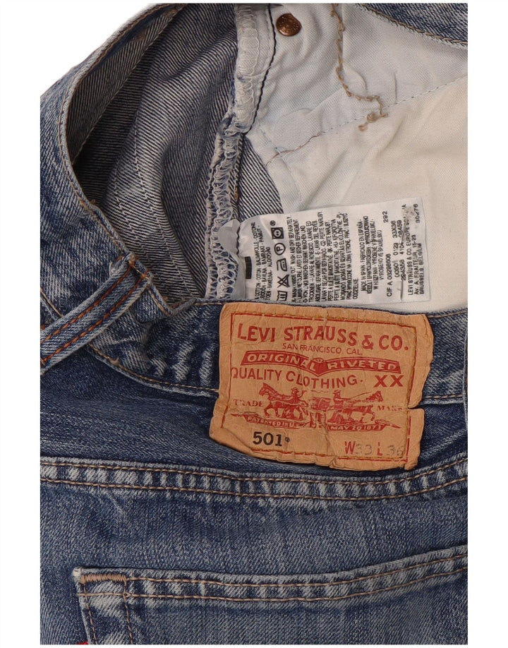 Levi's Mens 501 Straight Jeans W33 L27 Blue Cotton