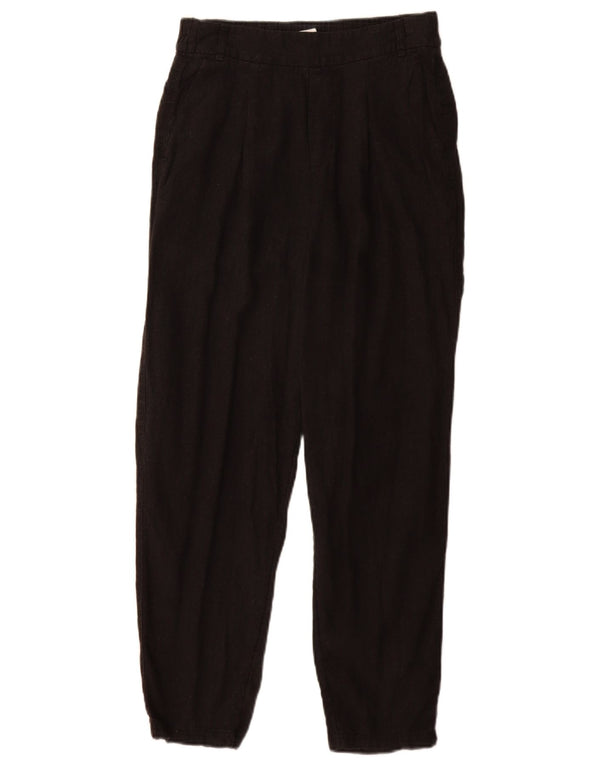 Pantaloni chino pentru femei Marks & Spencer pegged UK 8 Small W26 L29 Black Flax