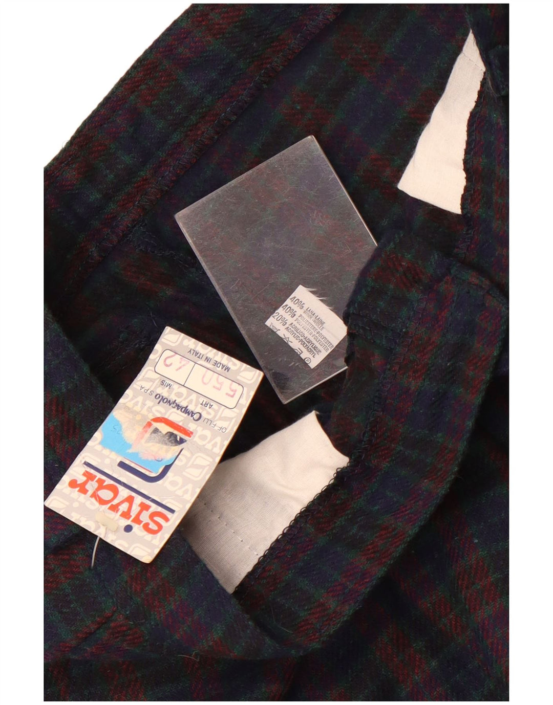Sivar Womens Pegged Chino Trousers IT 42 Medium W26 L30 Navy Blue Check