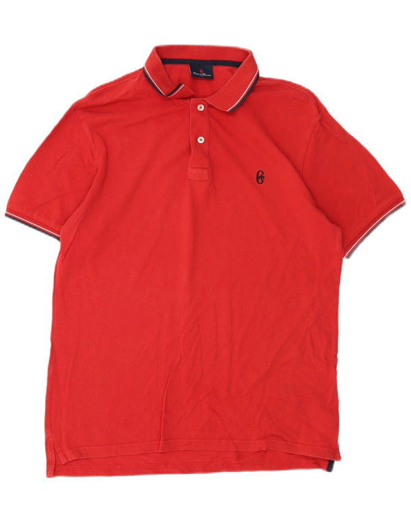Conte of Florence Mens Polo Shirt Large Red Cotton