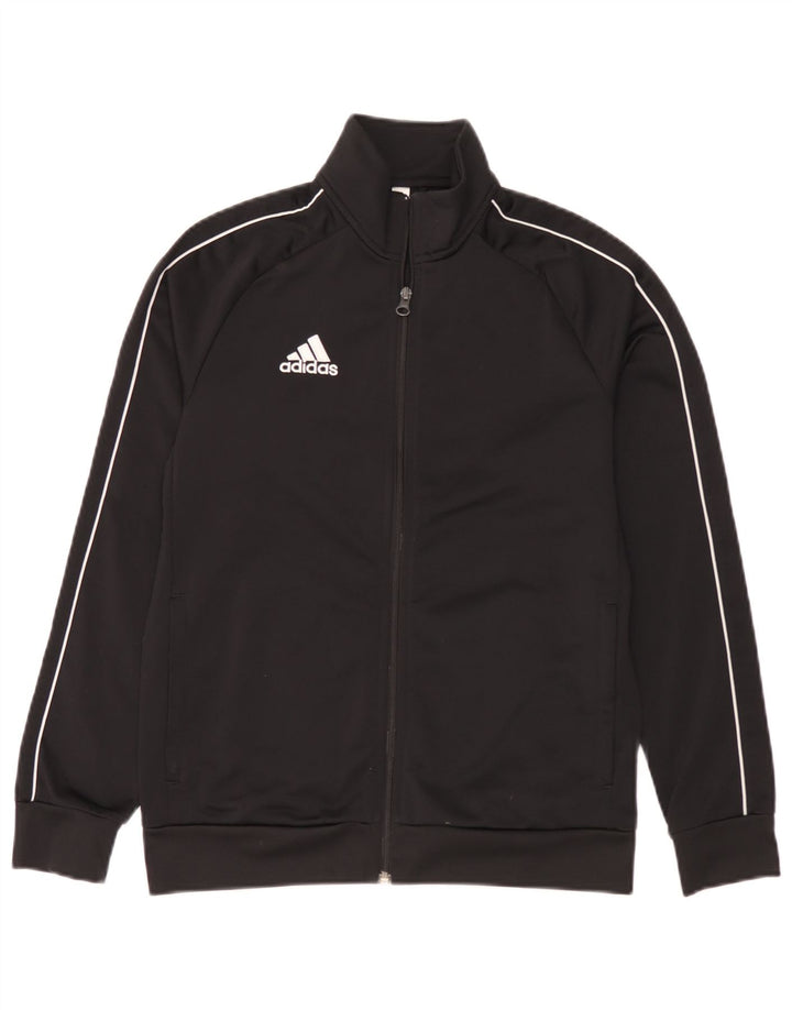 Adidas Boys Tracksuit Top Jacket 13-14 Years Black Polyester