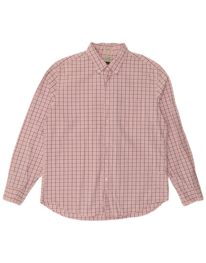 J. Crew Mens Classic Fit Shirt XL Pink Check Cotton