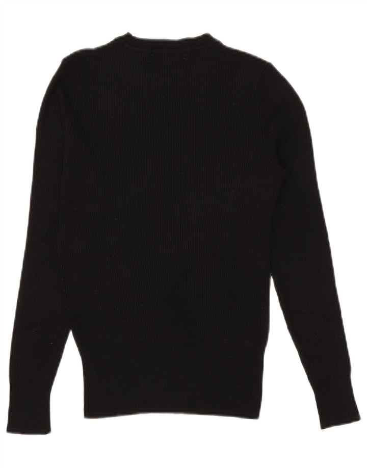 Marks & Spencer Womens Crew Neck Jumper Sweater UK 10 Small Black