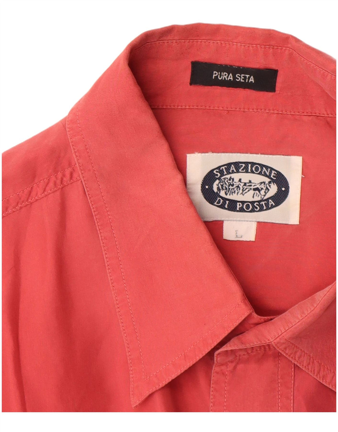 Camicia vintage da uomo grande in seta rosa