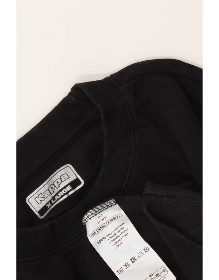Kappa Herre Grafisk Sweatshirt Jumper XL Sort Bomuld