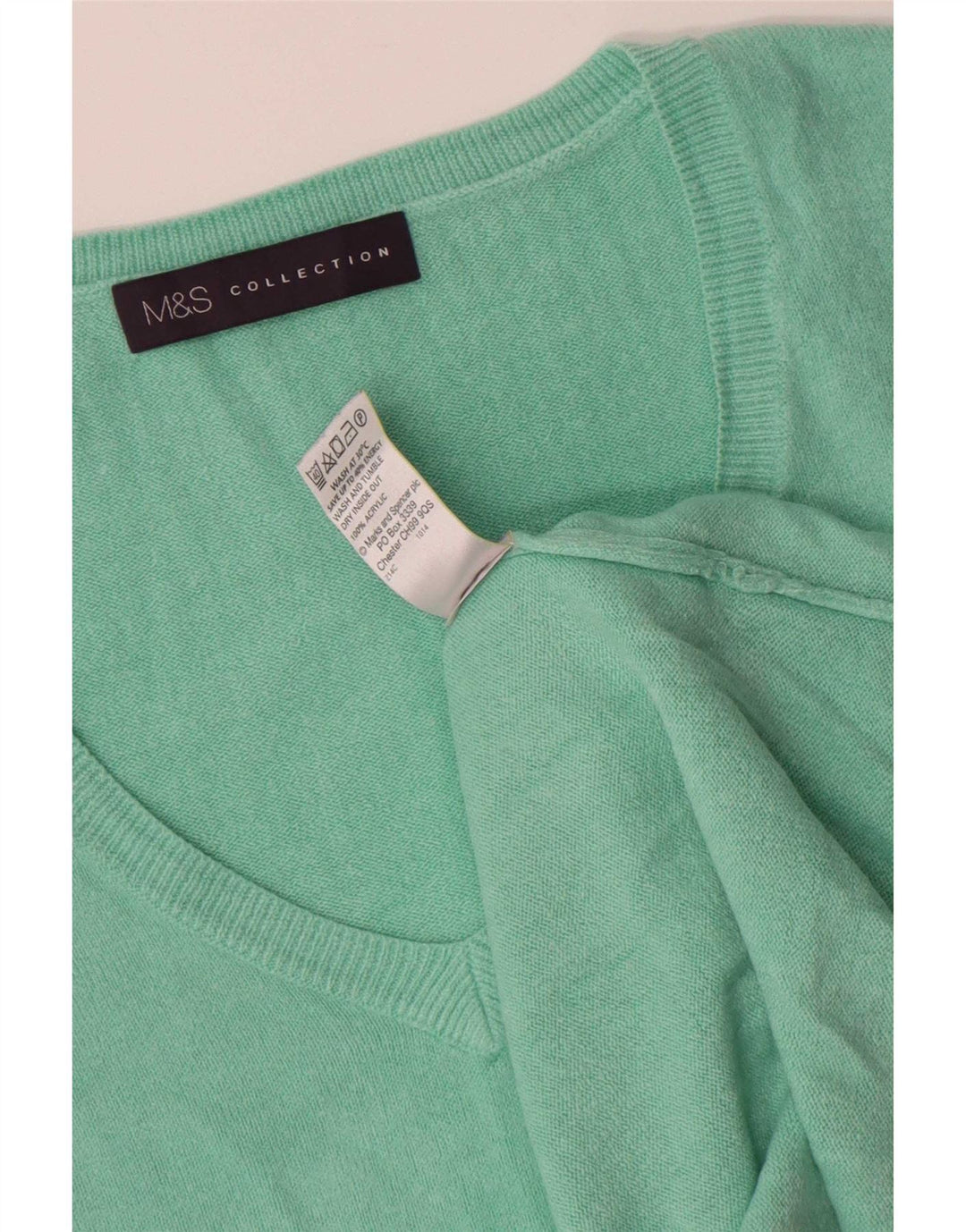 Maglione oversize con scollo a V da donna Marks & Spencer UK 10 piccolo verde