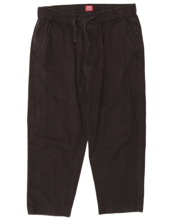 Calça feminina Capri Chino de cintura alta Levi's médio W30 L21 algodão preto