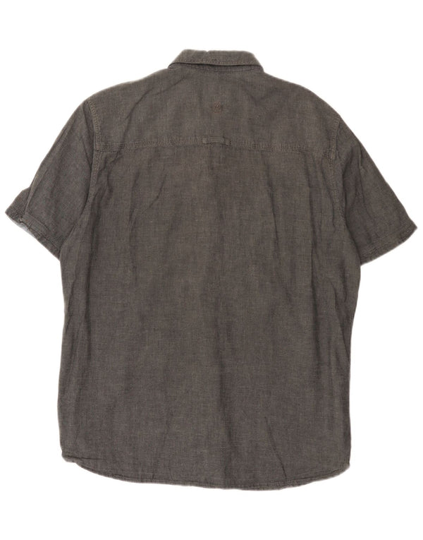 Chemise Fat Face Homme Coupe Classique à Manches Courtes Gris Moyen Coton