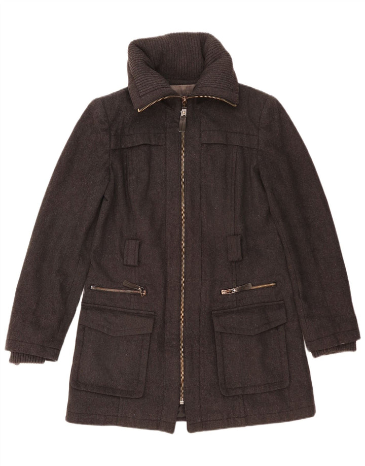 ZARA Womens Overcoat UK 14 Large Grey Wool