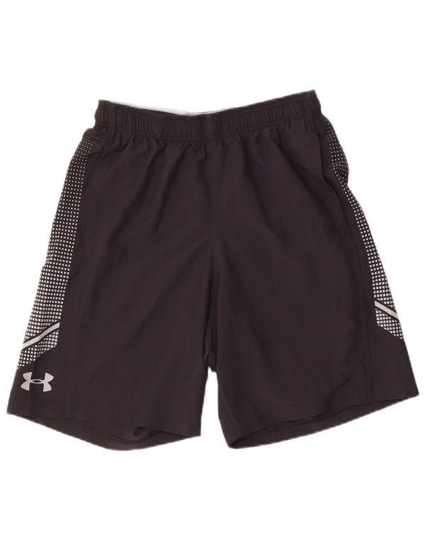 Under Armour Mens Heat Gear Sport Shorts Small Black Spotted Polyester