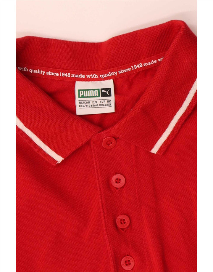 Puma Mens Polo Shirt 2XL Red Cotton