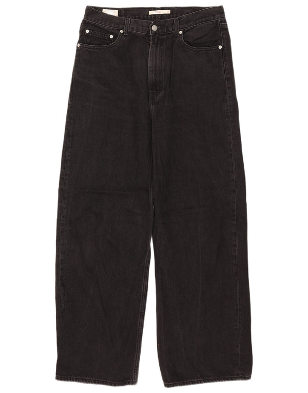 Calça jeans feminina Levi's cintura alta solta W31 L31 algodão preto