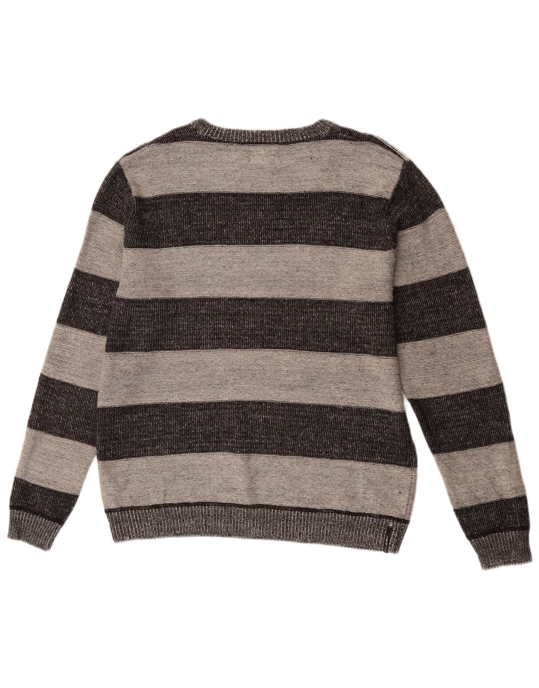 Billabong Mens Boat Neck Jumper Sweater Medium Grey Striped Acrylic