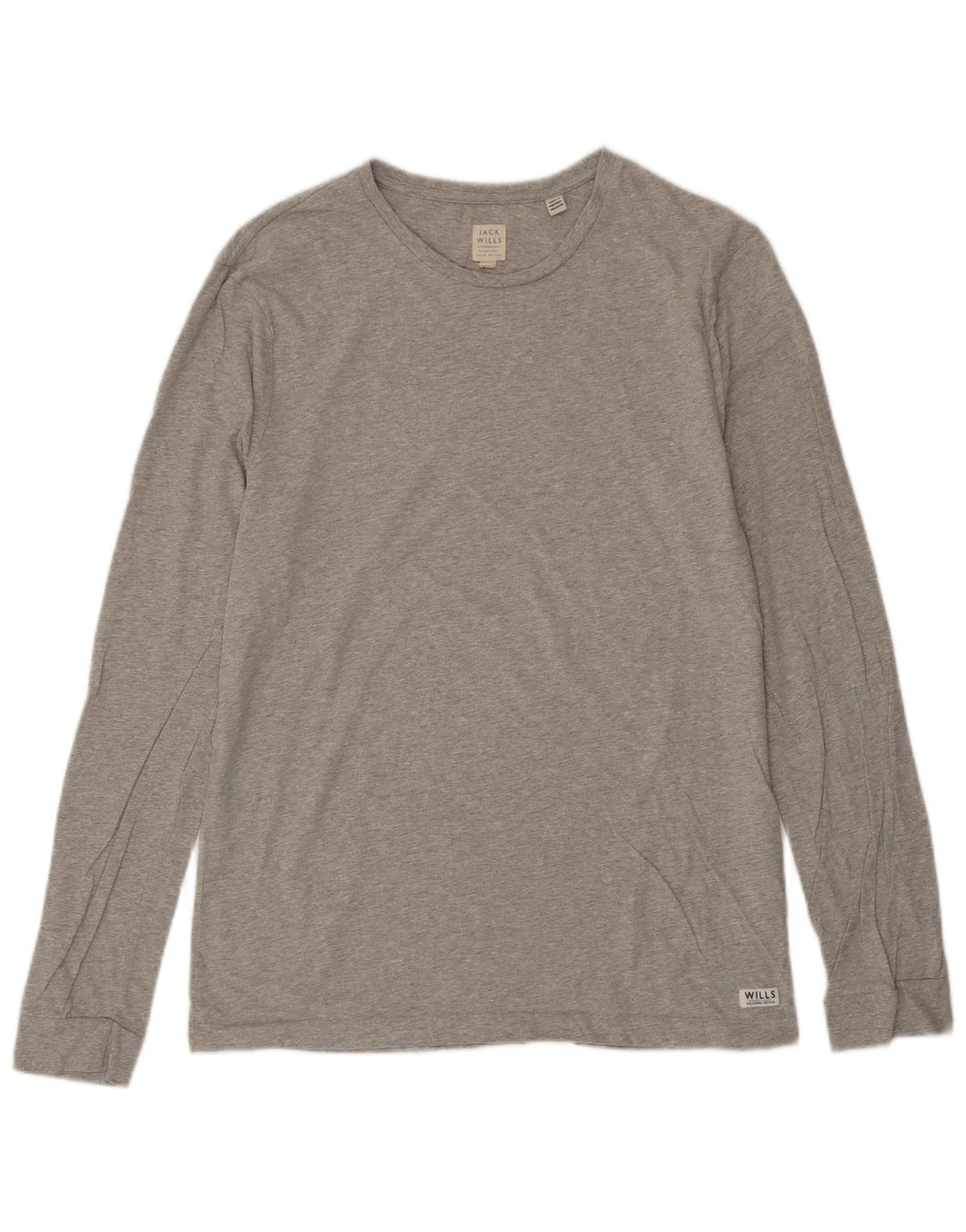 JACK WILLS Mens Top Long Sleeve Medium Grey Cotton