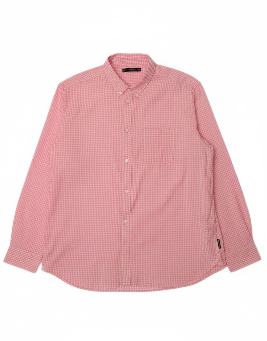 FRENCH CONNECTION Mens Shirt 2XL Pink Gingham Cotton