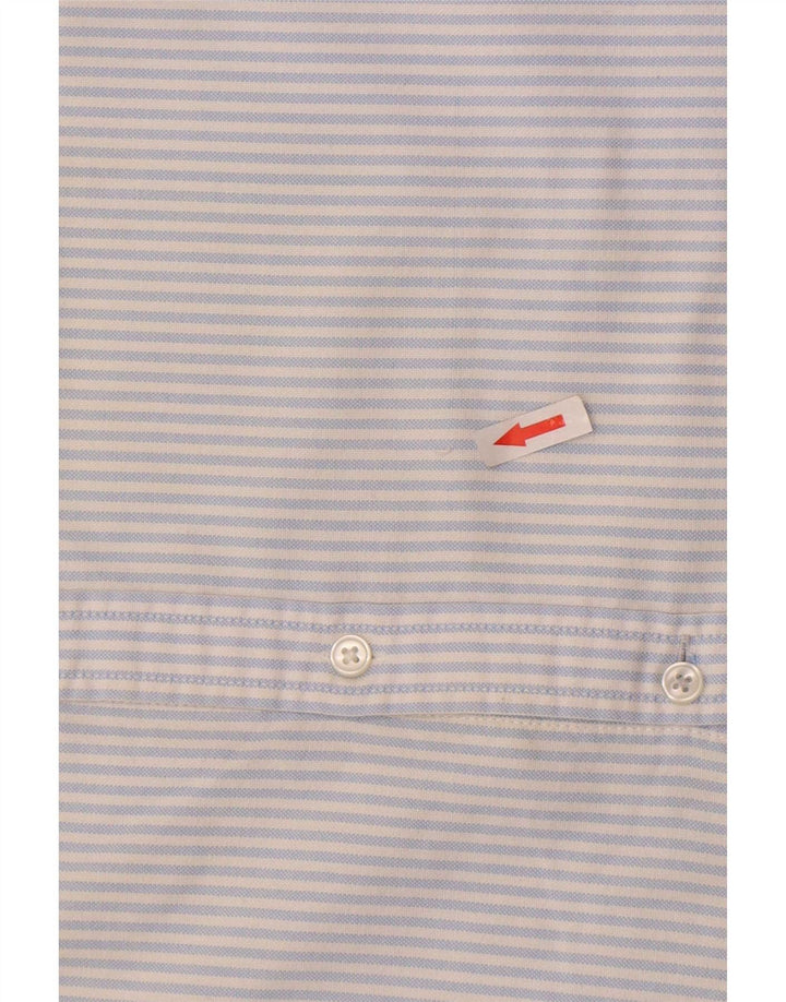 American Eagle Mens Slim Fit Shirt Small Blue Striped Cotton