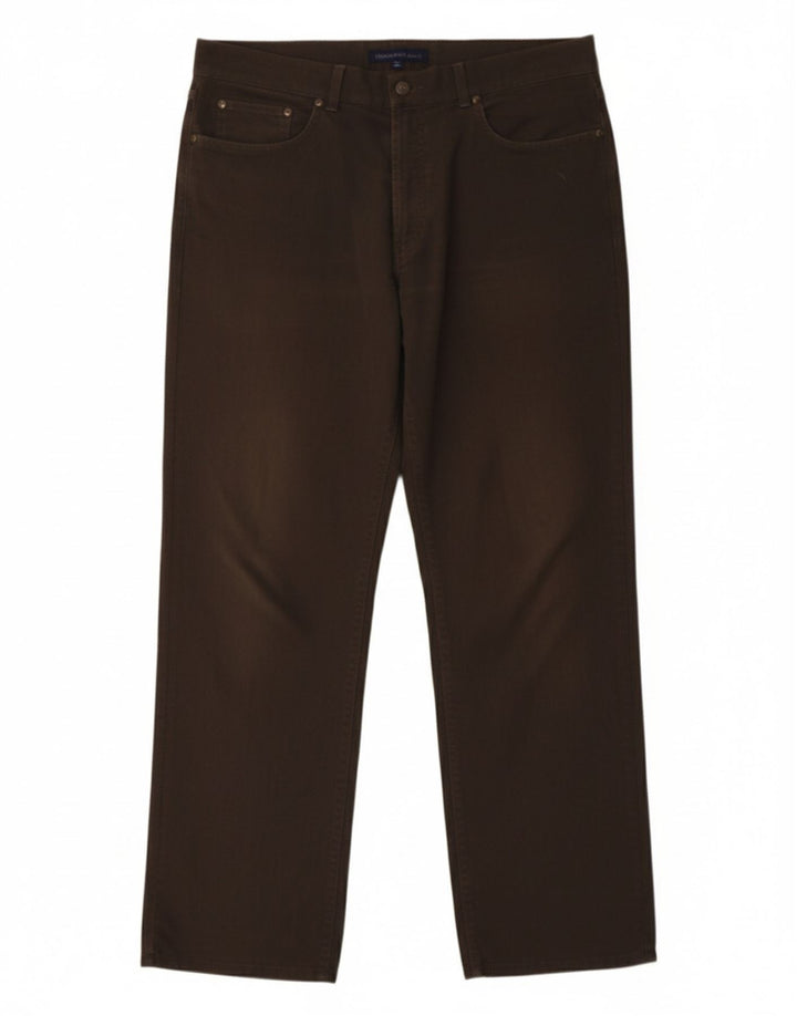 Calça masculina reta casual TRUSSARDI W38 L29 algodão marrom