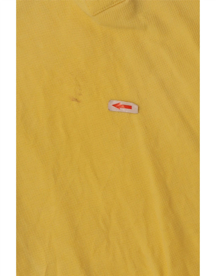 Champion Womens Polo Shirt UK 12 Medium Yellow Cotton