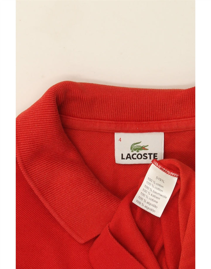 Lacoste Mens Polo Shirt Size 4 Medium Red Cotton