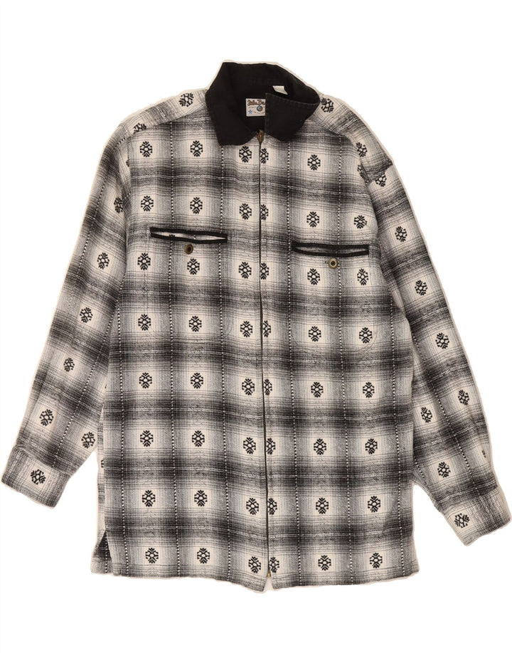 JOHN BANER Mens Flannel Shirt Size 14 1/2 Small Grey Check Cotton Vintage John Baner and Second-Hand John Baner from Messina Hembry 