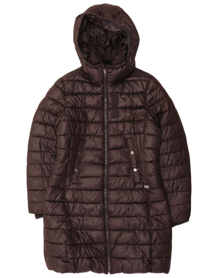 G-STAR Womens Hooded Padded Coat UK 16 Large Black Polyester