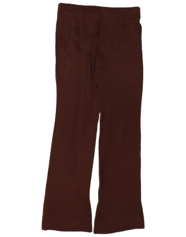 Женские повседневные брюки с высокой талией Zara Bootcut, большие W30 L32, коричневые вискозы