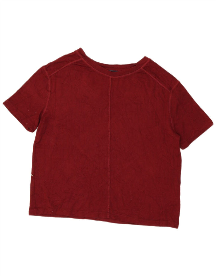 Marks & Spencer Womens T-Shirt Top UK 14 Medium Burgundy Viscose