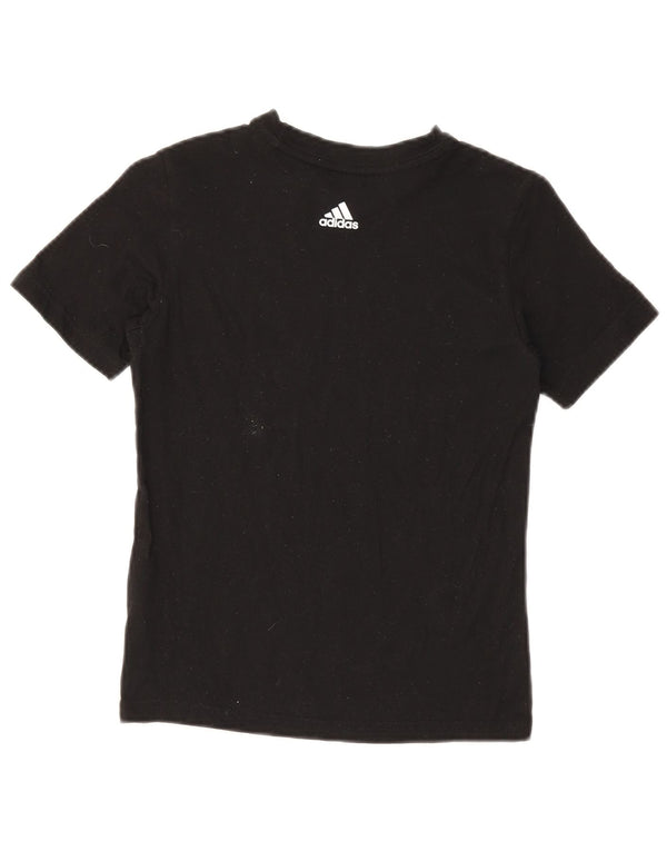 Adidas drenge grafisk t-shirt top 9-10 år sort bomuld