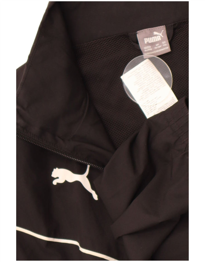 Puma Boys Tracksuit Top Jacket 15-16 Years Black Polyester