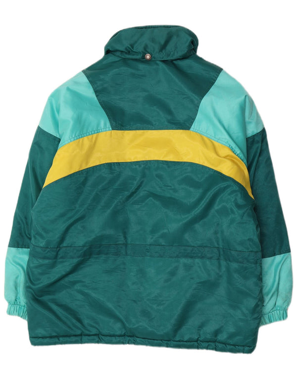 Brugi Dame Oversized Skijakke UK 14 Medium Grøn Colourblock Polyester