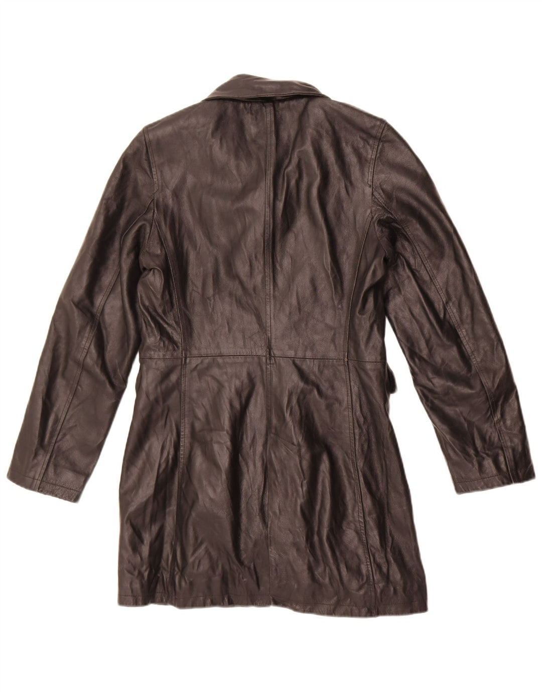Bayside Womens Leather Coat UK 12 Medium Black Leather