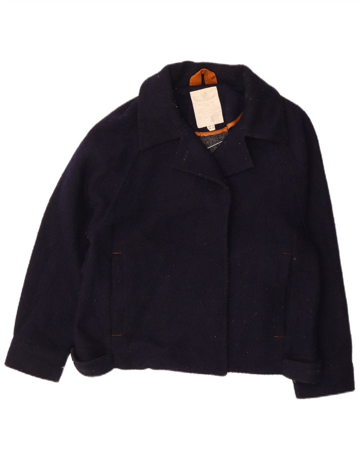 White Stuff Veste Bomber Oversize Femme UK 10 Petite Laine Bleu Marine