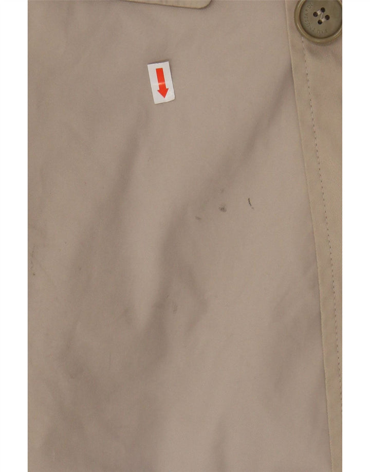 TRUSSARDI Mens Double Breasted Trench Coat UK 38 Medium Beige