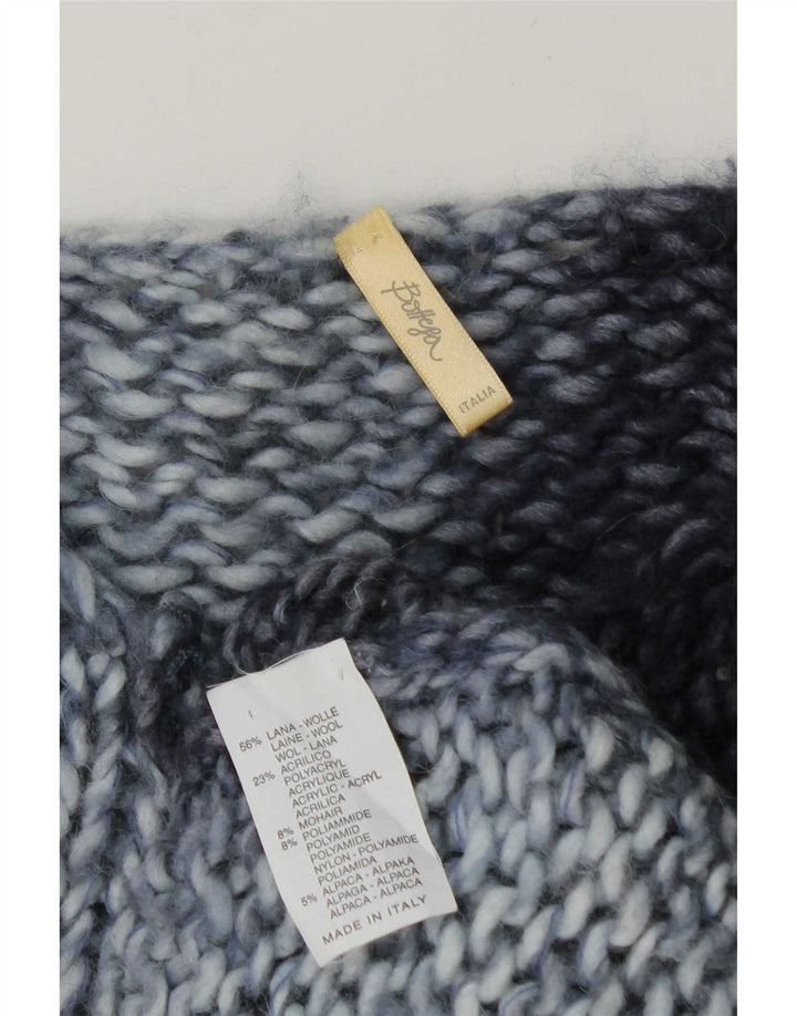 Bottega Womens Cardigan Sweater UK 16 Large Navy Blue Wool