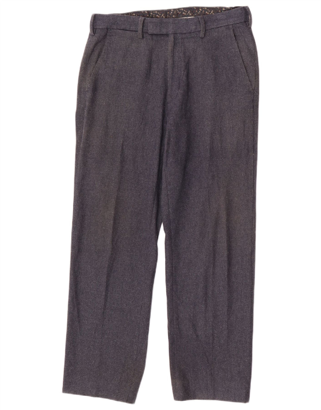 Marks & Spencer Mens Straight Suit Trousers W30 L27 Navy Blue Wool