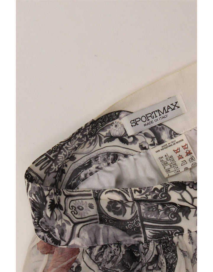Sportmax Womens Abstract Pattern Mini Flared Skirt UK 14 Medium W28 White
