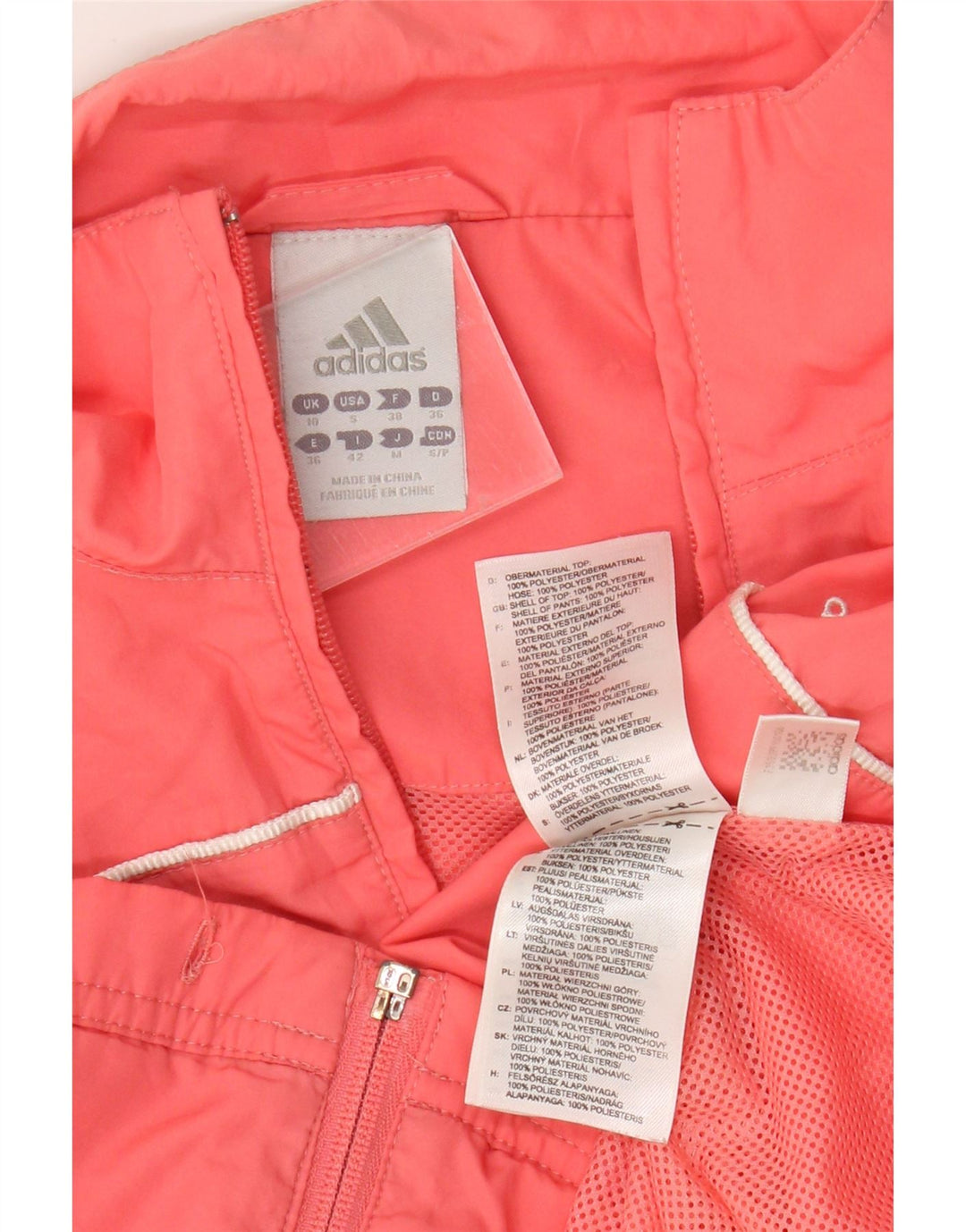 Adidas Damen-Trainingsanzug, übergroß, Jacke, Gr. 10, klein, rosa, Polyester
