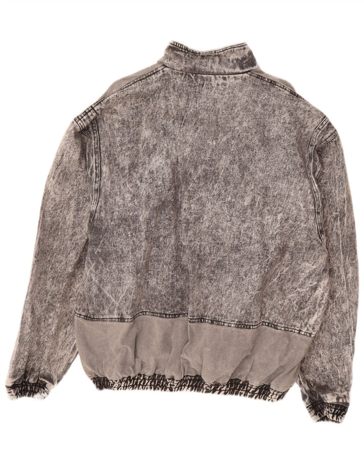 VINTAGE Womens Pullover Denim Jacket UK 20 2XL Grey Cotton