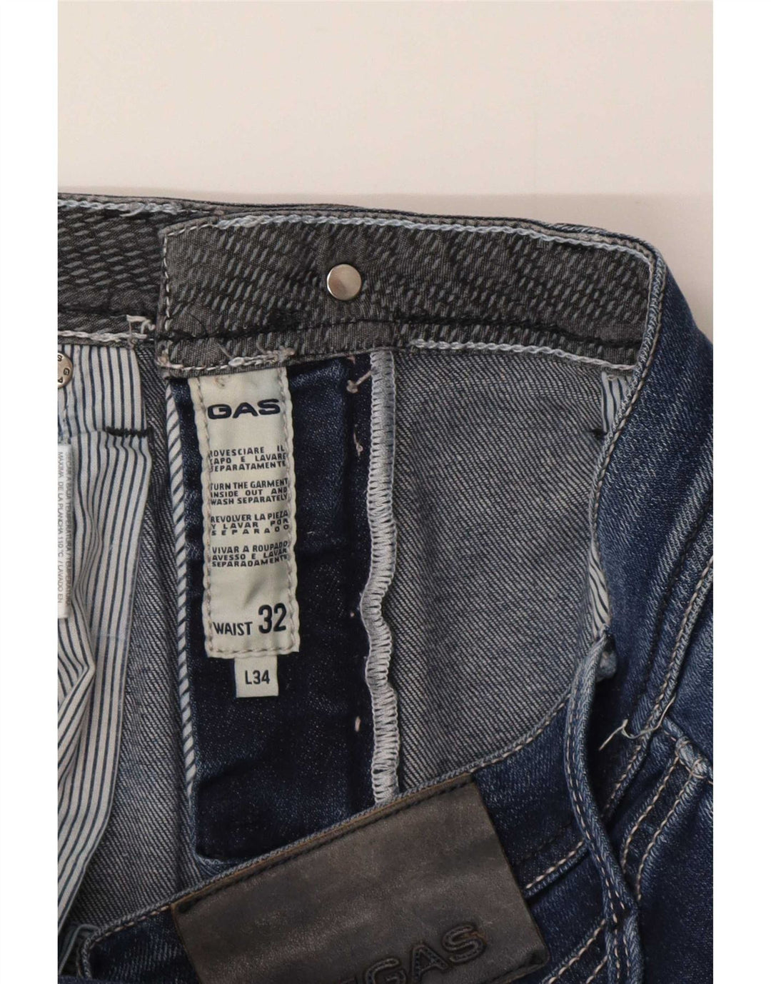 Gas Herren Albert Slim Jeans W32 L34 Blaue Baumwolle
