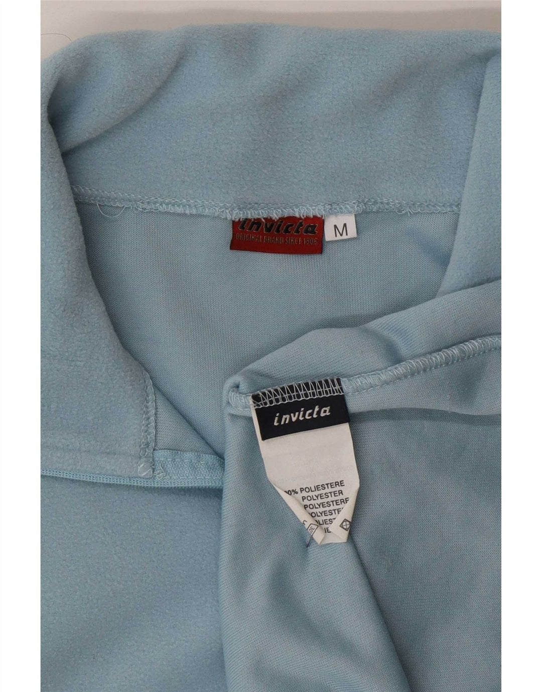 Maglione in pile da donna con collo e zip Invicta UK 12 poliestere blu medio