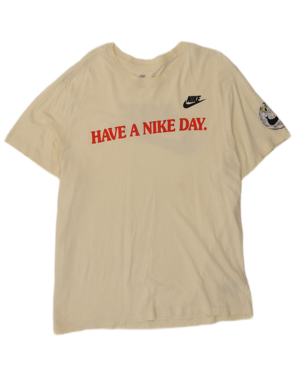 Nike T-shirt graphique pour homme XL Jaune Coton