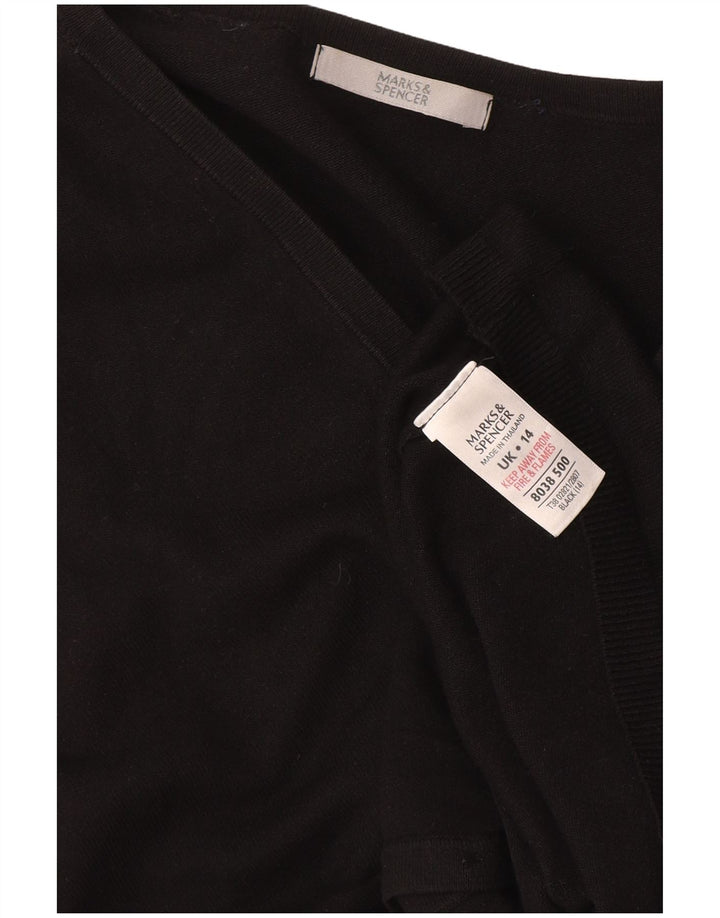 Marks & Spencer Pull Cardigan Femme UK 14 Medium Noir Viscose
