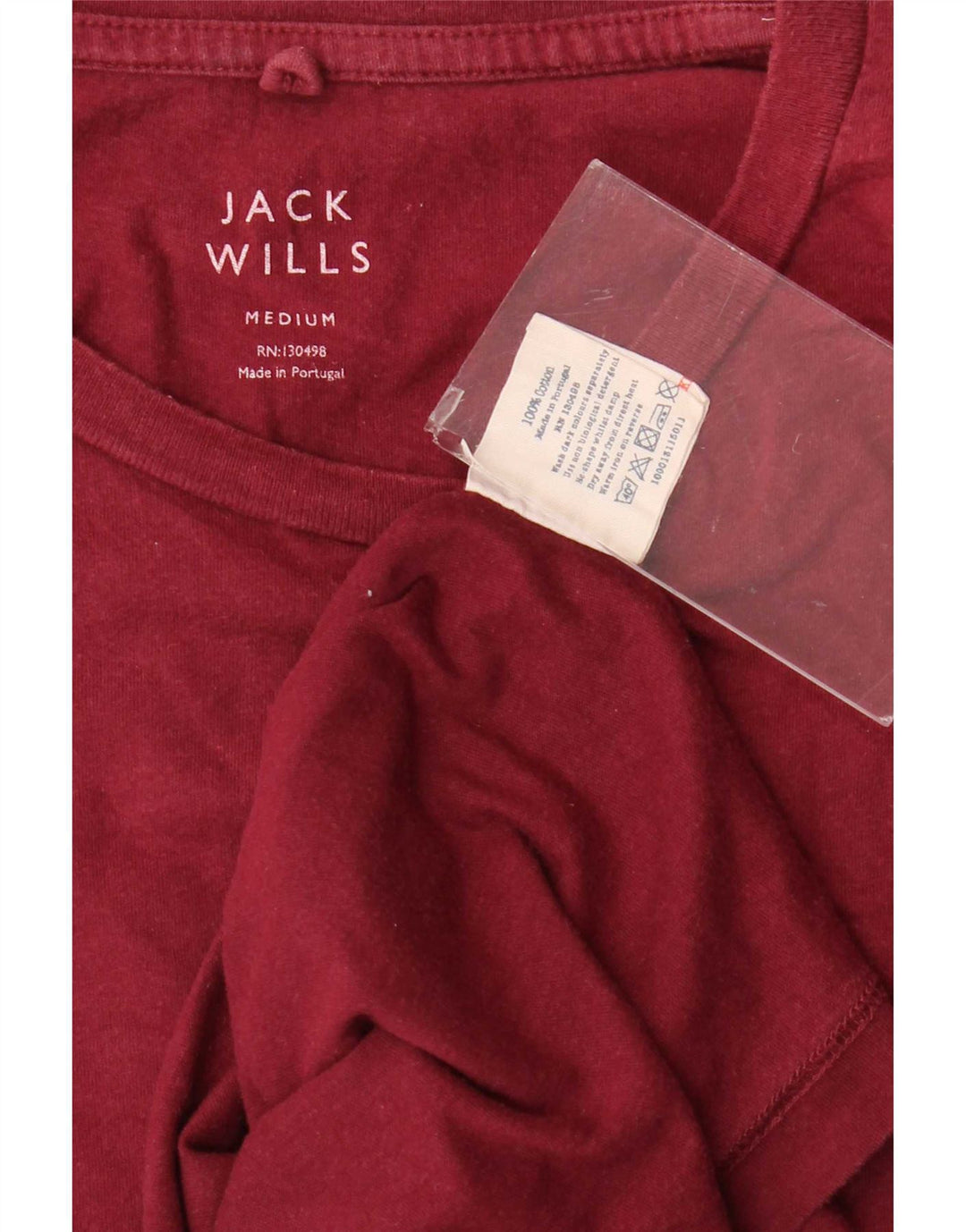 Jack Wills Mens T-Shirt Top Medium Burgundy Cotton